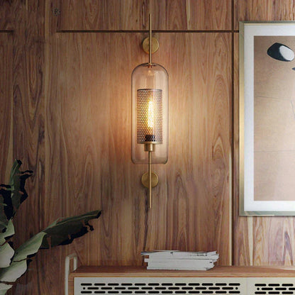 Warm Gold Hexagon Glass Wall Lamp - Lusomart
