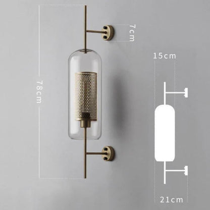 Warm Gold Hexagon Glass Wall Lamp