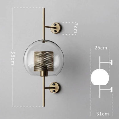Warm Gold Hexagon Glass Wall Lamp