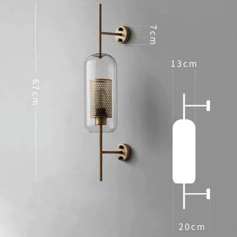 Warm Gold Hexagon Glass Wall Lamp