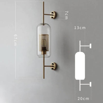 Warm Gold Hexagon Glass Wall Lamp