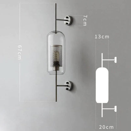 Warm Gold Hexagon Glass Wall Lamp