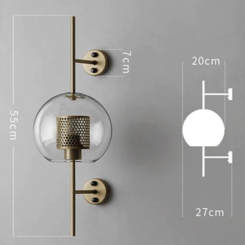 Warm Gold Hexagon Glass Wall Lamp