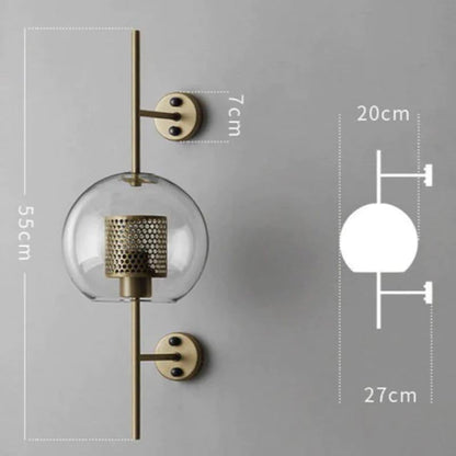 Warm Gold Hexagon Glass Wall Lamp