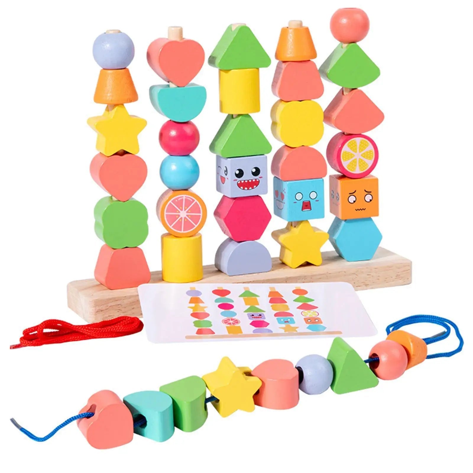 Classic Wood Building Blocks 20pc Set for Children - Lusomart