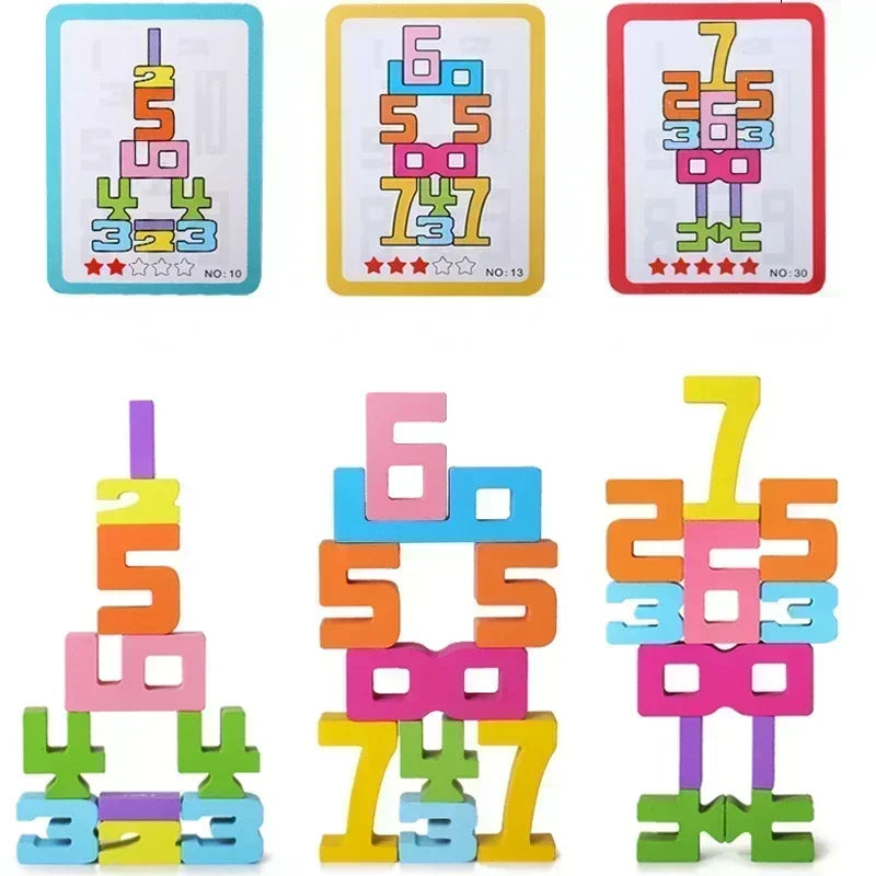 Natural Wooden Building Blocks for Children - Lusomart