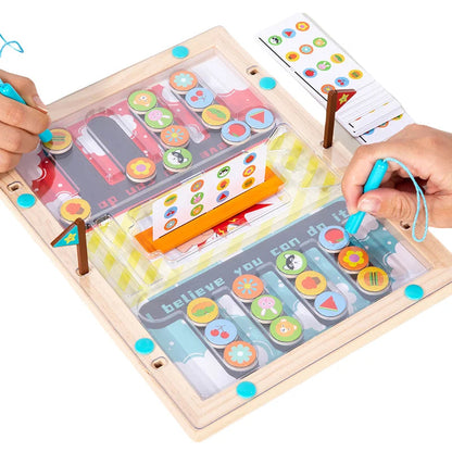 Wooden Magnetic Maze Toy for Kids – Boosts Hand-Eye Coordination and Social Skills, Suitable for Ages 3+