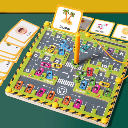 Houten Magnetische Ballenpuzzel voor Kinderen – Creatieve Doolhofuitdaging met Kleurige Kralen en Transparante Afdekking 5