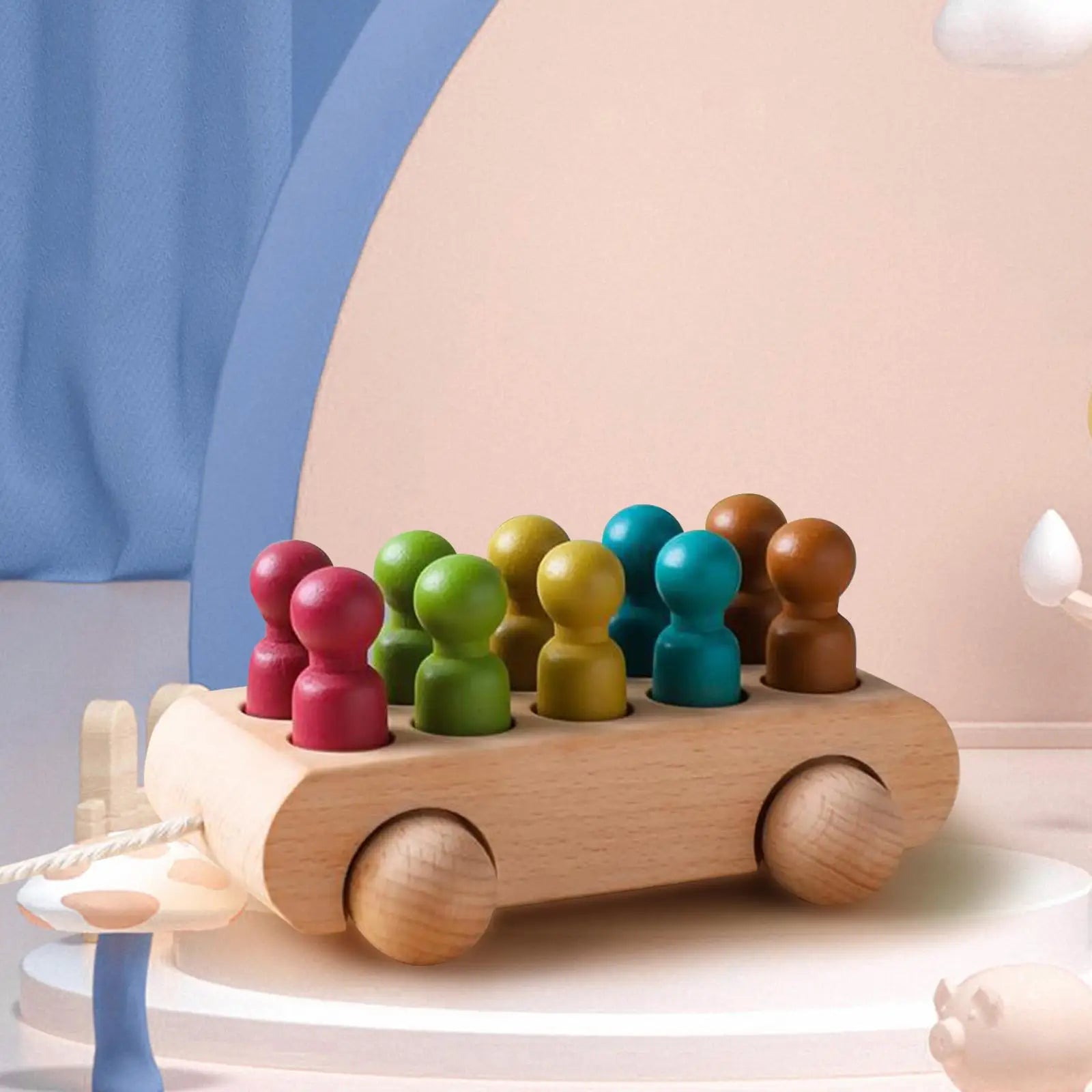 Wooden Toy Car Set for Motor Skills and Creativity - Durable Beech Wood and Safe Toys 1