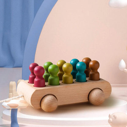Wooden Toy Car Set for Motor Skills and Creativity - Durable Beech Wood and Safe Toys 1