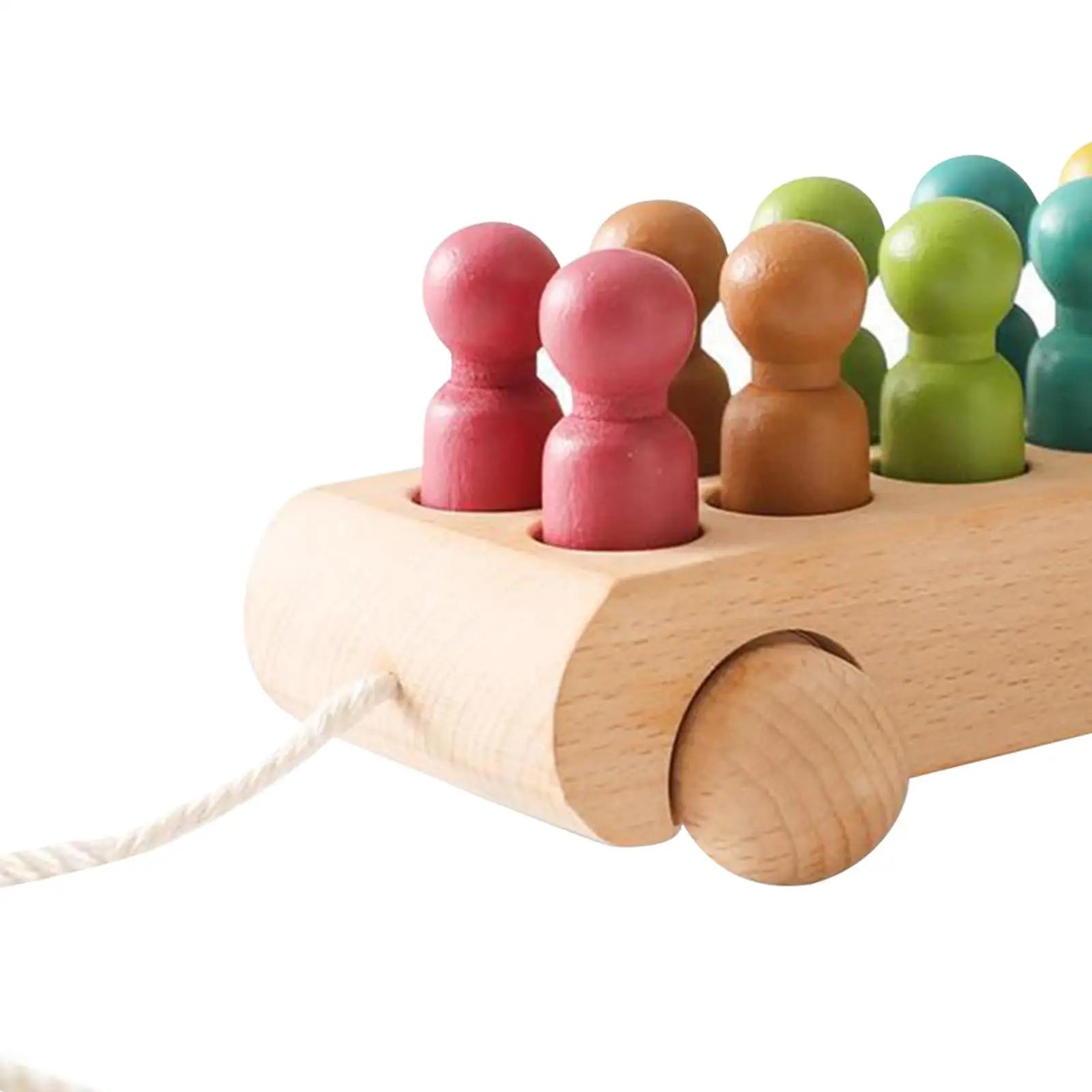 Wooden Doll Car Set for Motor Skills and Creativity - Durable Beech Wood and Safe Toys 4