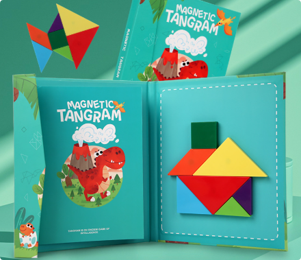 Wooden Tangram Puzzle 37x22 cm – Creative Toy for Kids, Boosts Problem-Solving Skills and Spatial Awareness 7