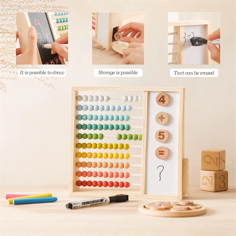 Wooden Abacus Educational Toy for 2-Year-Olds - Interactive Montessori Design - Made from Wood 2