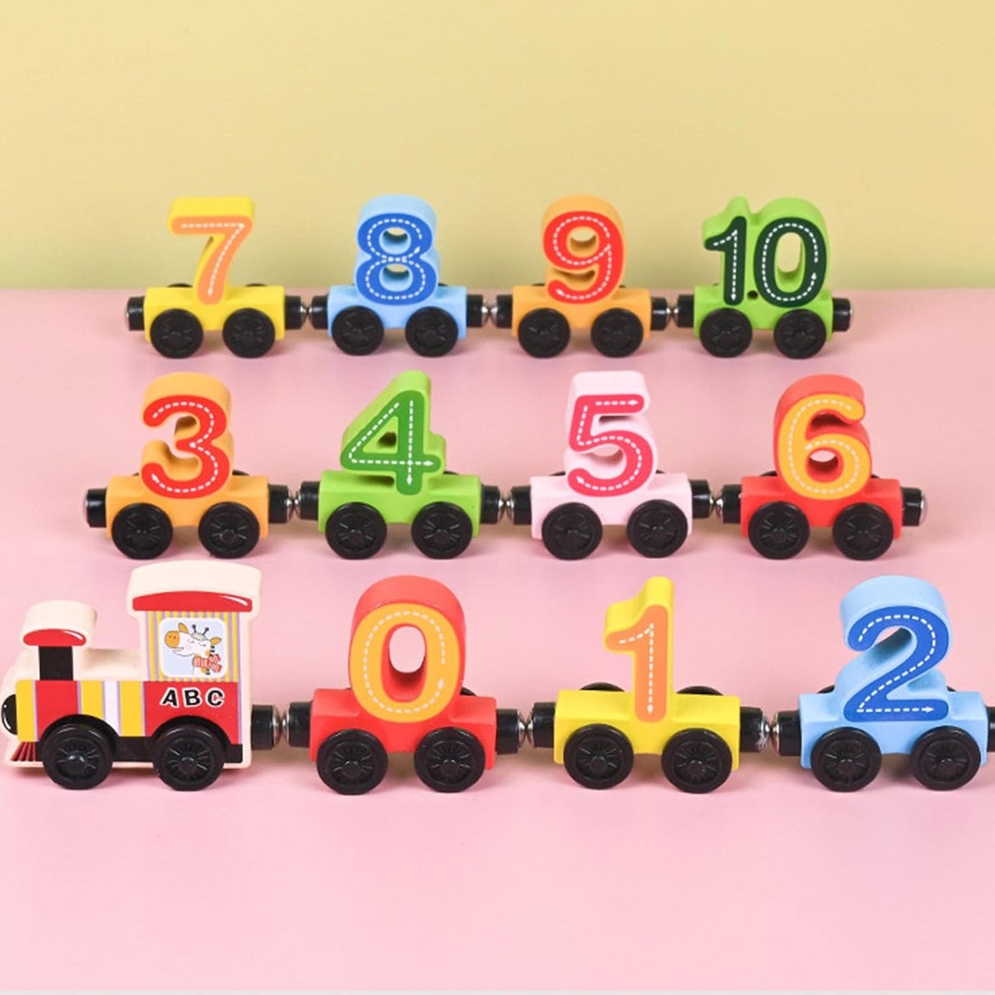 Wooden Train Toy with Magnetic Connections for Kids Aged 2 to 3 - Color and Shape Stimulating Toy 10
