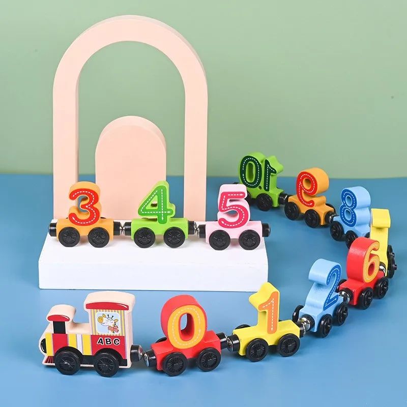 Toddler Friendly Wooden Train Set with Easy Connect Magnets - Lusomart