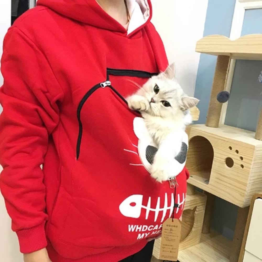 Hug Pouch Sweater for Pet Lovers – Cozy Cotton Design with Removable Lining and Kangaroo Pocket 2