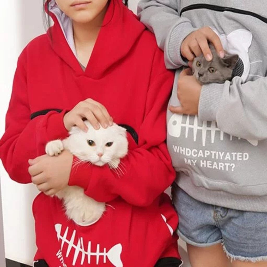 Hug Pouch Sweater for Pet Lovers – Cozy Cotton Design with Removable Lining and Kangaroo Pocket 4