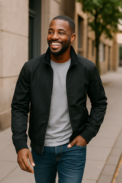 Thin Mens Casual Bomber Jacket For Spring Fall Wear
