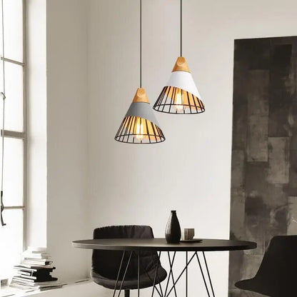 Rustic Wooden Hanging Pendant Lamp