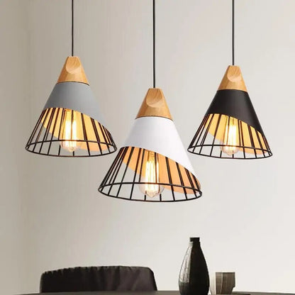 Rustic Wooden Hanging Pendant Lamp