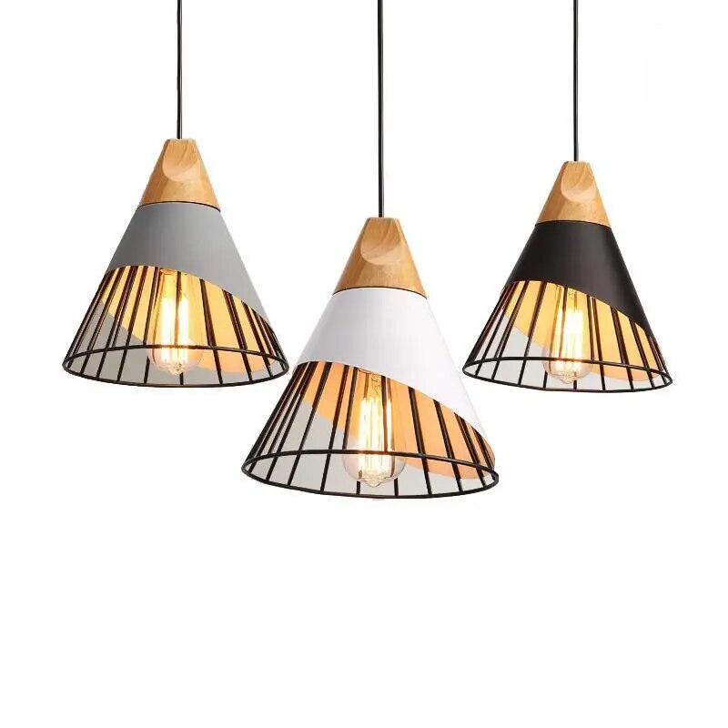 Rustic Wooden Hanging Pendant Lamp