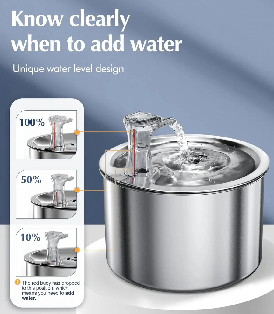 HydraFlow | Innovative Stainless Steel Cat Water Fountain with Filter 2