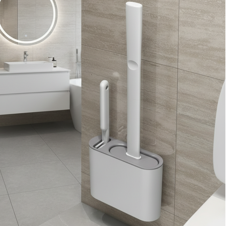 Soft Grip Toilet Brush with Adjustable Wall Mount - Lusomart