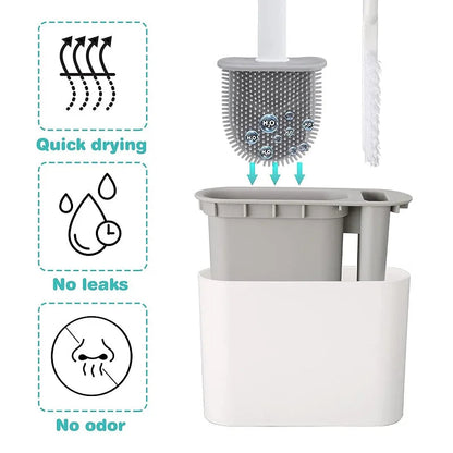 HygieneFlex | Ergonomic Silicone Toilet Brush with Wall Mounted Holder 2