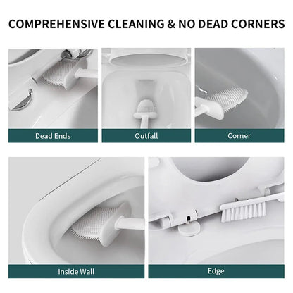 HygieneFlex | Ergonomic Silicone Toilet Brush with Wall Mounted Holder 3