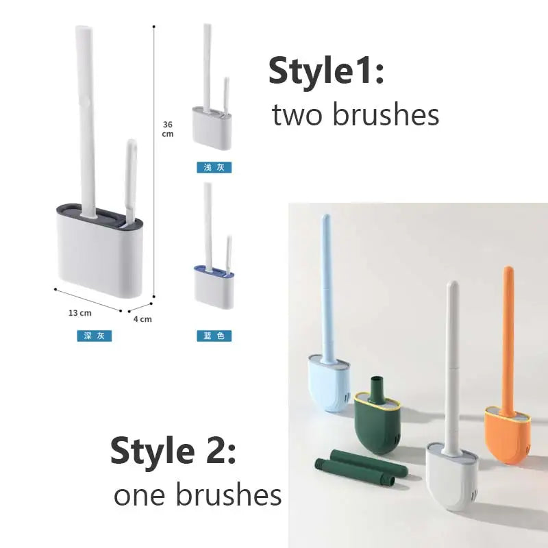 HygieneFlex | Ergonomic Silicone Toilet Brush with Wall Mounted Holder 4