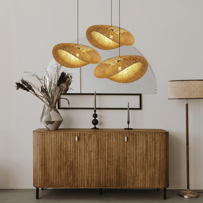 Natural Bamboo Hanging Light | Rustic Kitchen Pendant