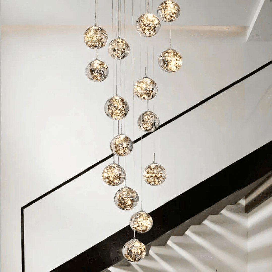 Elegant Glass Globe Stairway Lighting Fixture - Lusomart
