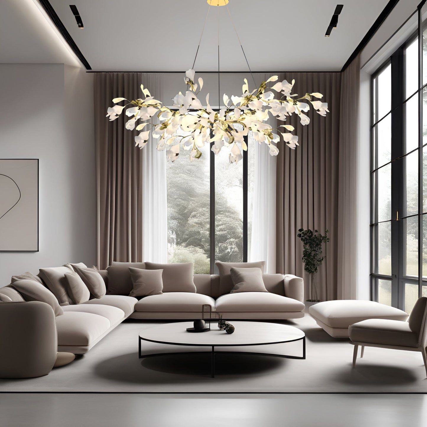 Elegant Floral Pendant Light With Soft Glass Shade