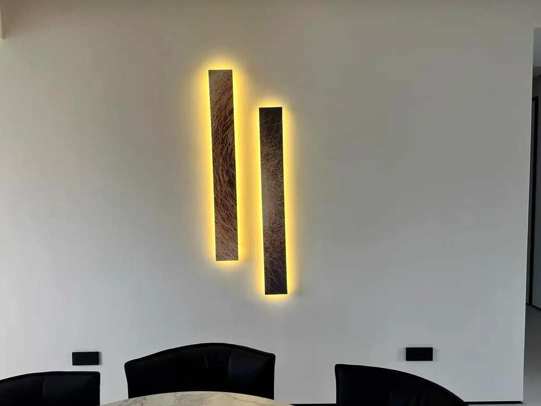 Rustic Fabric Panel Wall Light