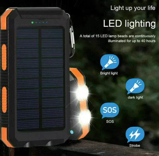 Portable Solar Charger 30000mAh Waterproof Power Bank