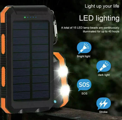 Portable Solar Charger 30000mAh Waterproof Power Bank