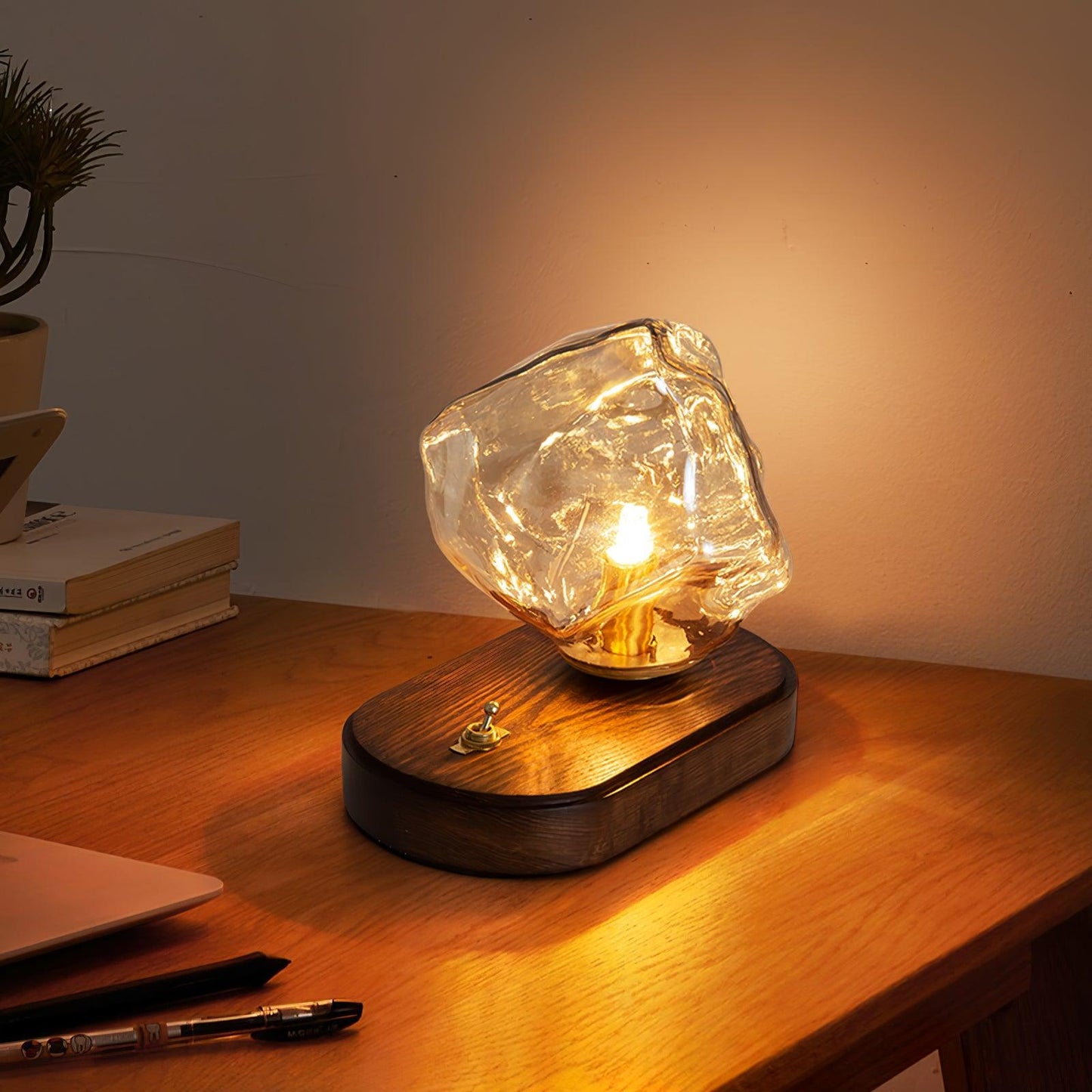 Clear Glass Bedroom Side Lamp