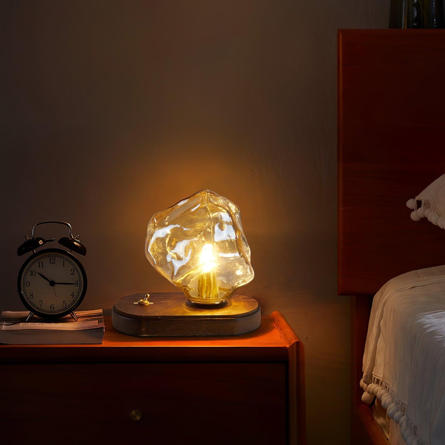 Clear Glass Bedroom Side Lamp