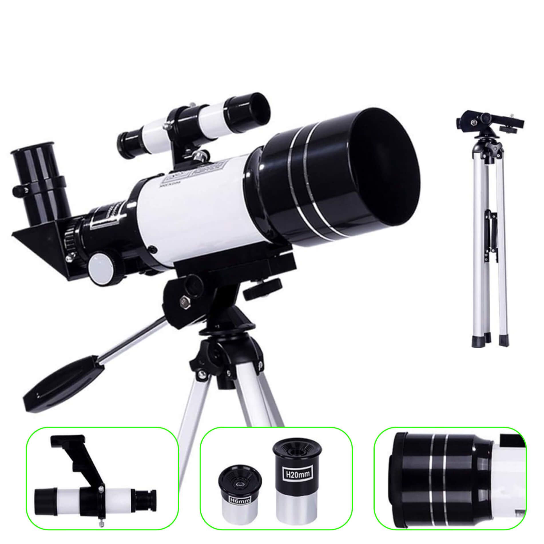 Compact 150x Zoom Travel Telescope Kit - Lusomart