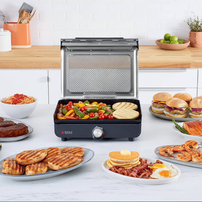 Large Electric Grill Pan 500°F Easy Clean Cooking Surface