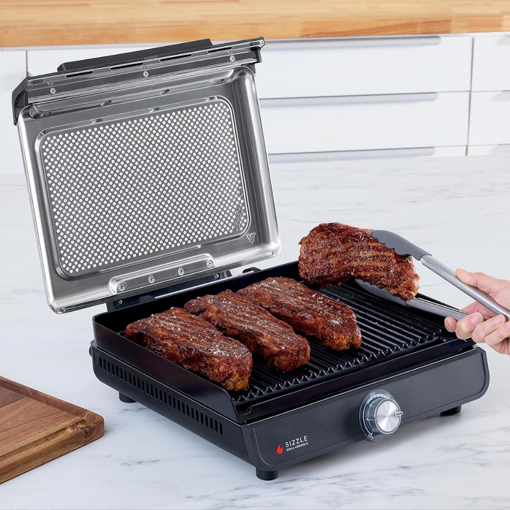 Large Electric Grill Pan 500°F Easy Clean Cooking Surface