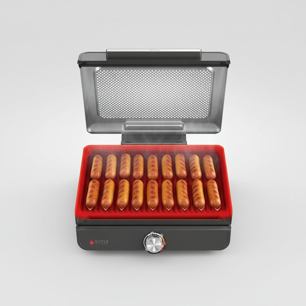 Large Electric Grill Pan 500°F Easy Clean Cooking Surface
