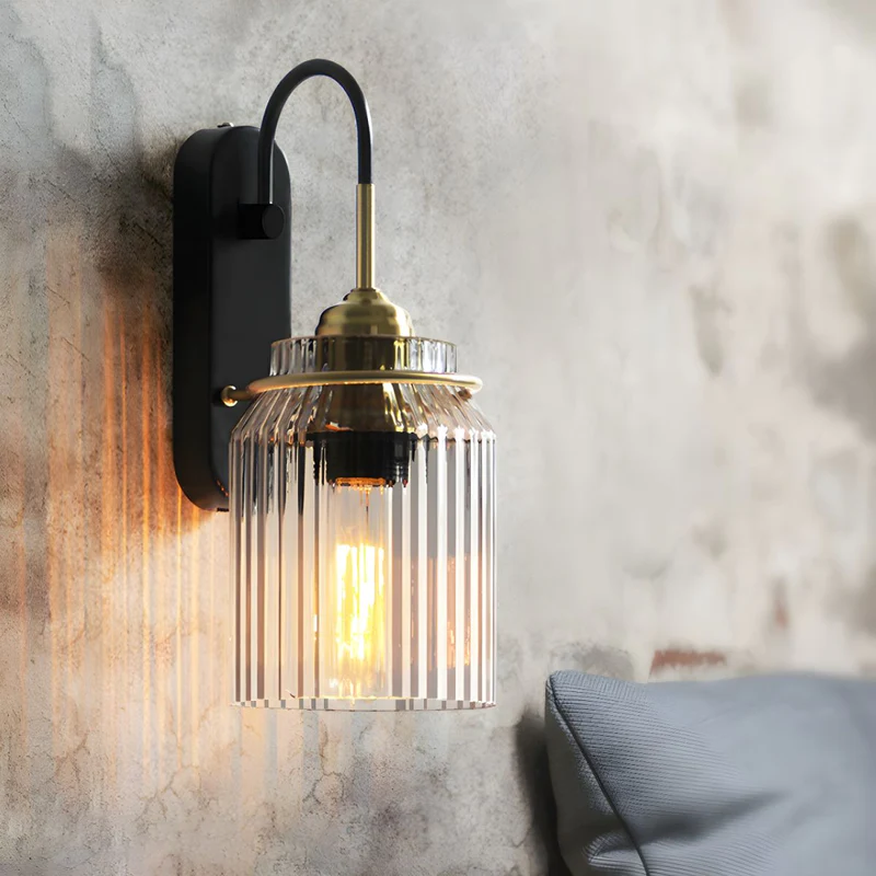 Industrial Glass Shade Funnel Wall Lamps 2