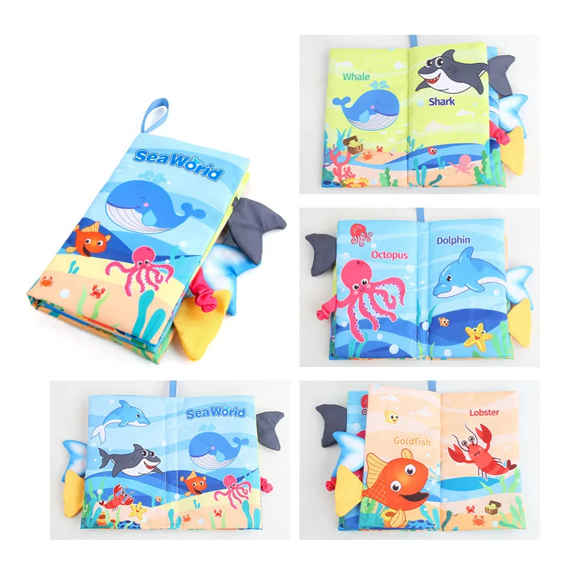 Interactive Baby Book Soft Cotton for Sensory Development 7