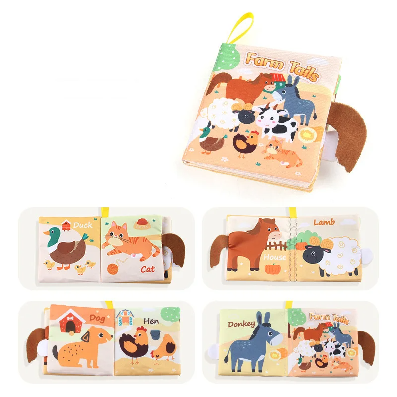 Interactive Baby Book Soft Cotton for Sensory Development 8
