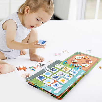 Interactive Book for Kids: Dinosaurs and Farm Animals - Water-Resistant Cardboard