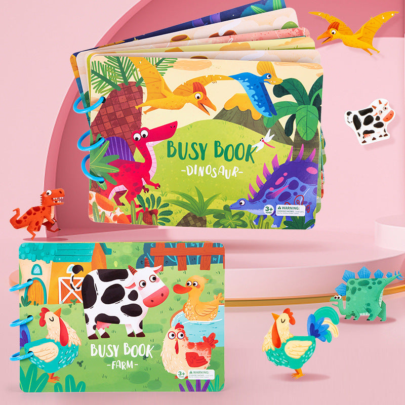 Interactive Book for Kids: Dinosaurs and Farm Animals - Waterproof Cardboard 3