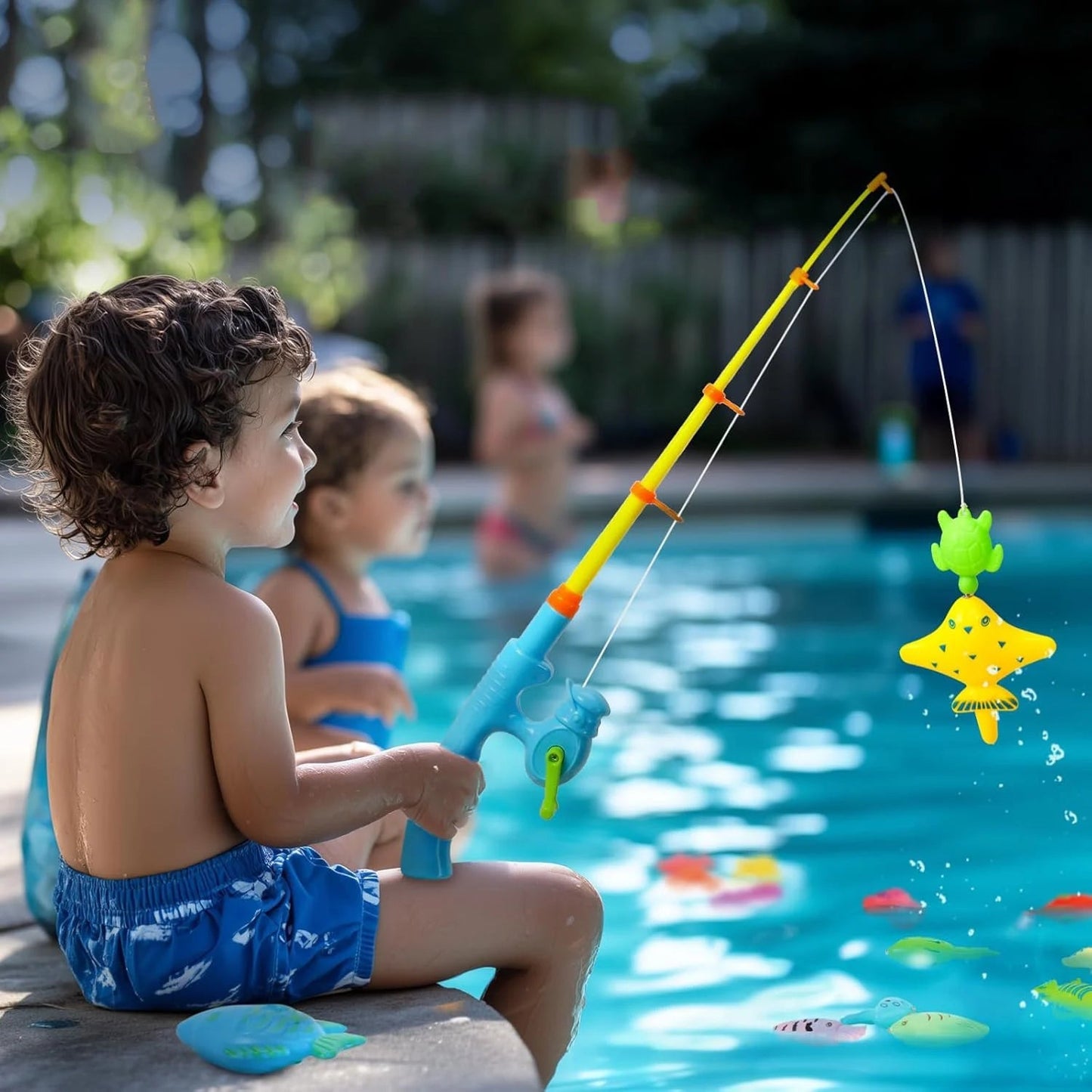 Interactive Magnetic Fishing Game with Inflatable Pool for Kids – Educational Toy for Indoor and Outdoor Fun 4