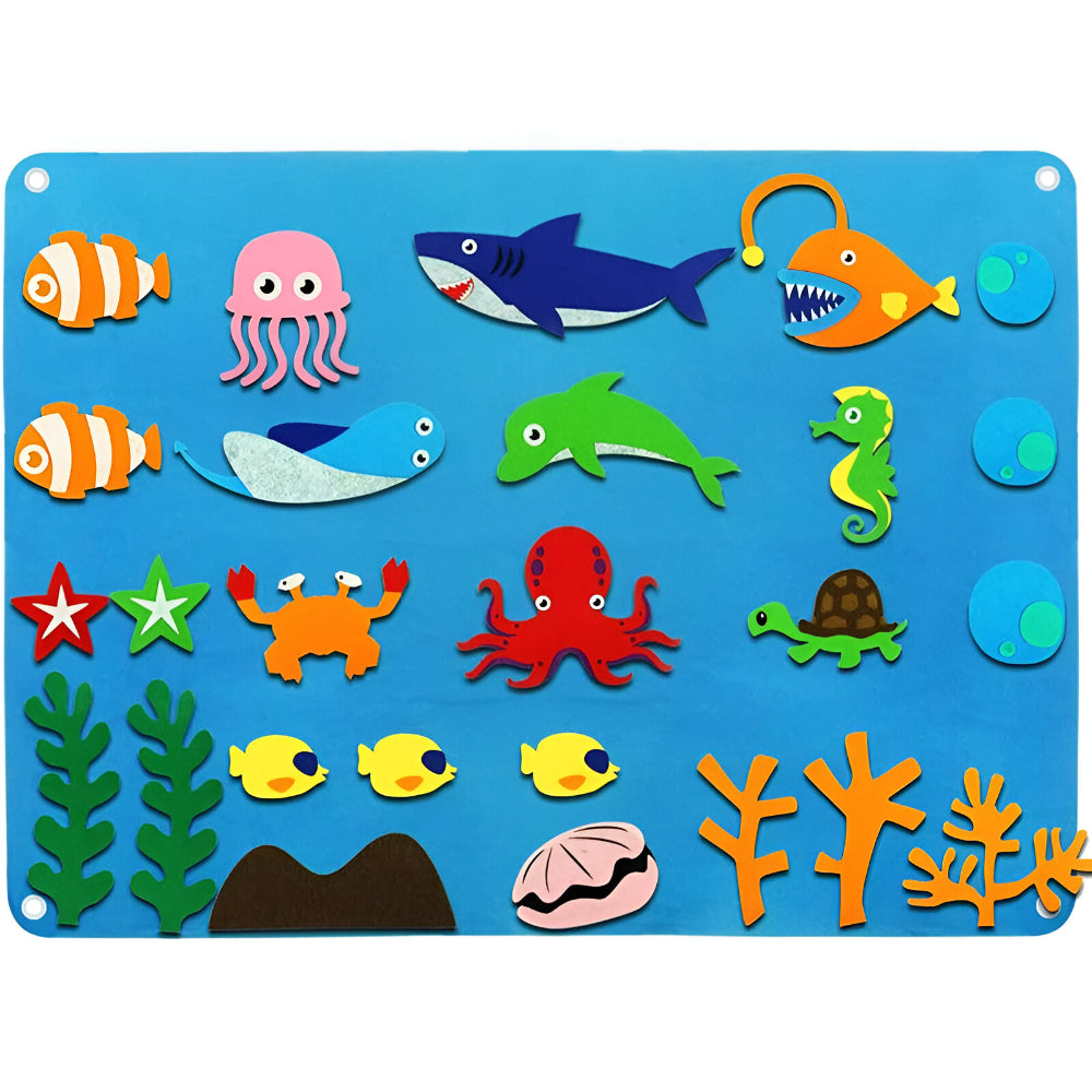Colorful Educational Kids Felt Learning Wall Display