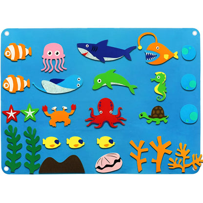 Colorful Educational Kids Felt Learning Wall Display
